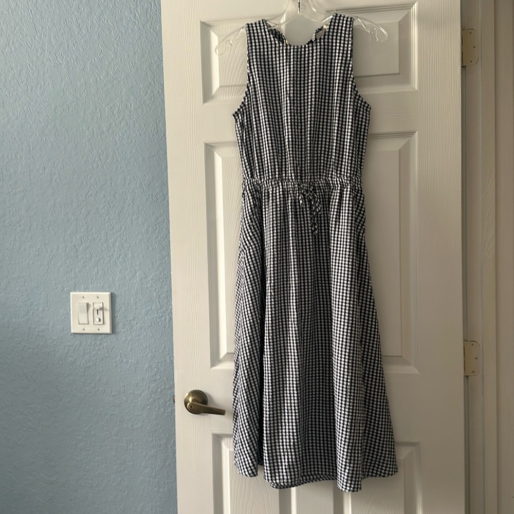 LOFT black and white gingham a line dress Size XS